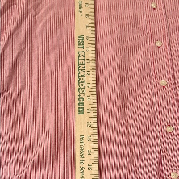 Men's Gap Long Sleeve Button Down Shirt Red‎ White Striped Size XXL 100% Cotton - Picture 4 of 6